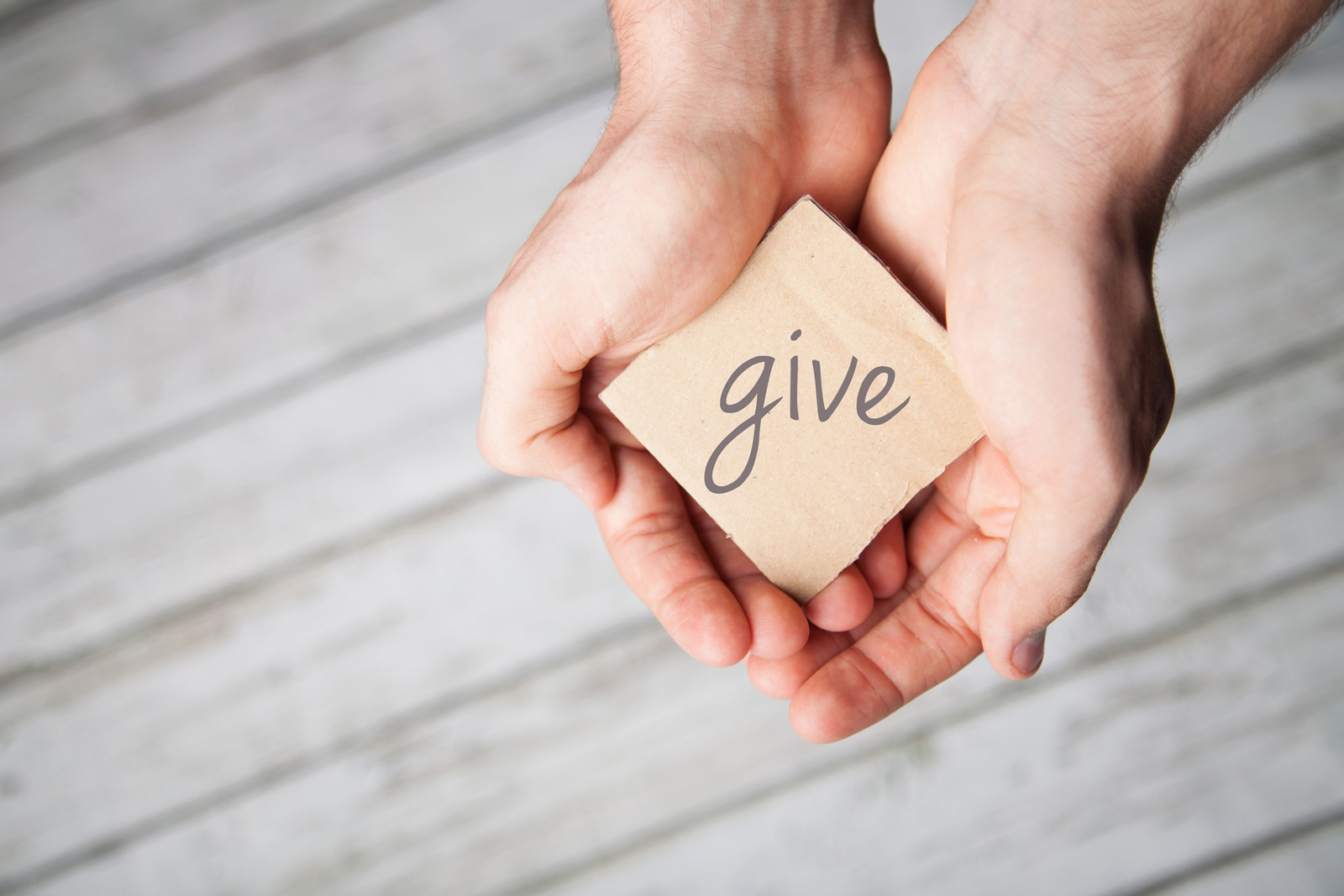 Hands Holding Give Sign